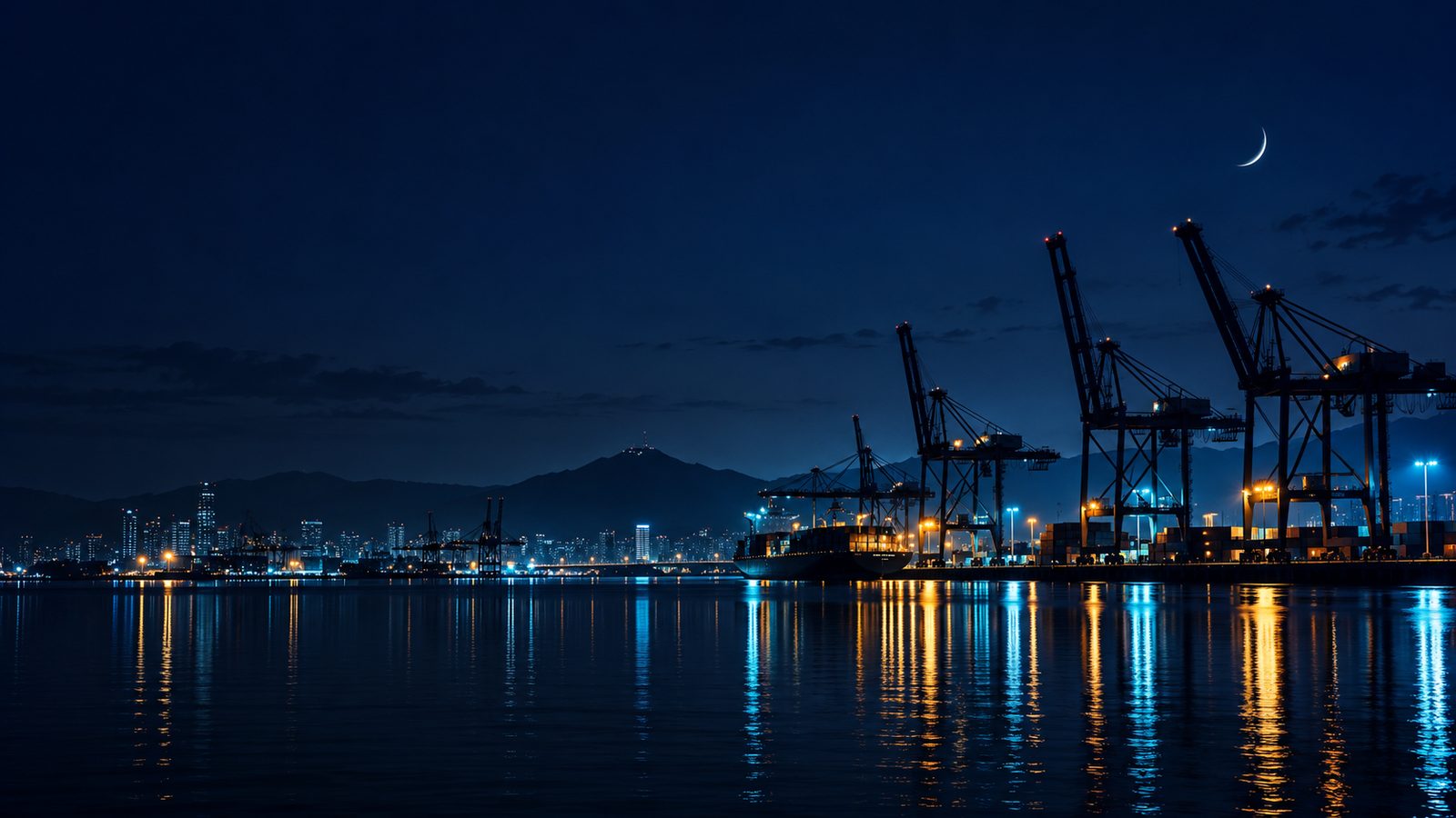 A harbour city at 2 a.m.